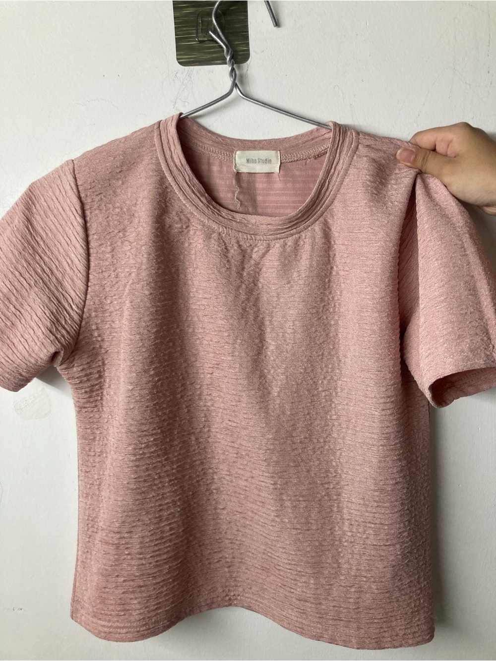 Oilo Studio Textured Short Sleeve Tee - Rose